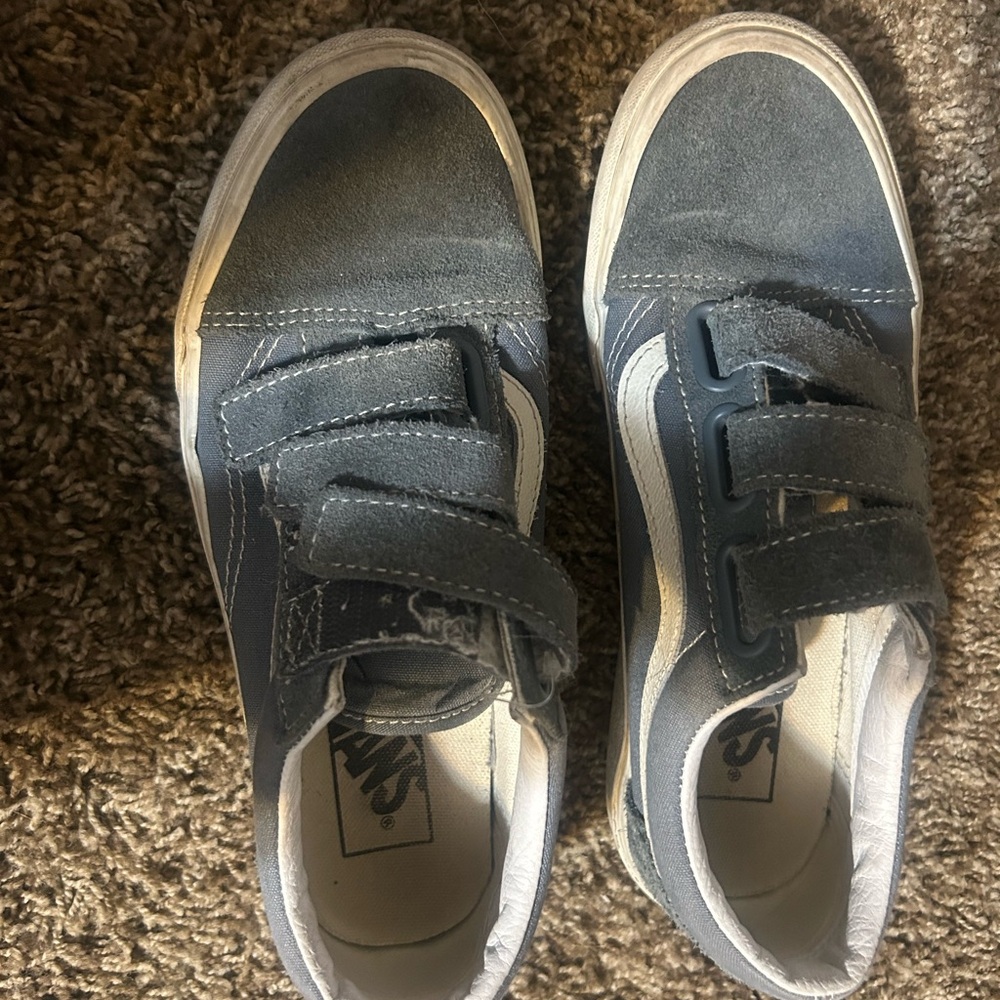 Vans Blue and White Sneakers with Velcro Straps